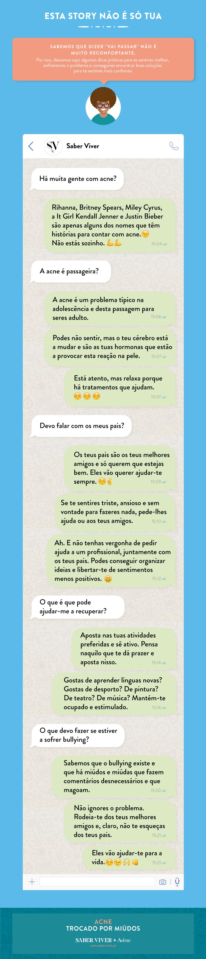 acne e autoestima - mensagens de ajuda