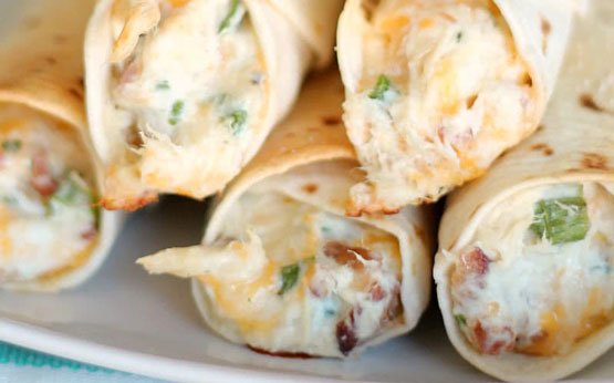 Taquitos de frango e bacon