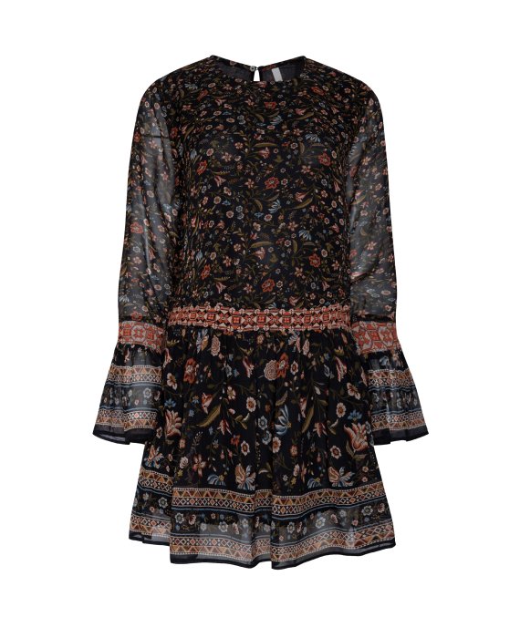 vestido padrão floral pepe jeans