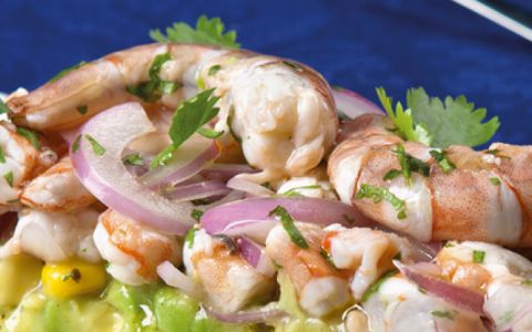 Ceviche de camarão com abacate e milho para ser uma verdadeira chef ( quase sem esforço)