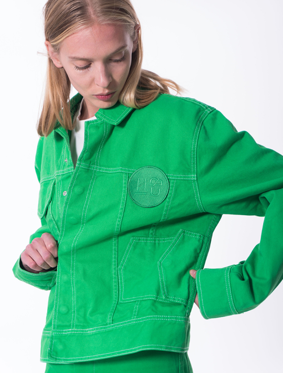 Trucker Jacket em verde