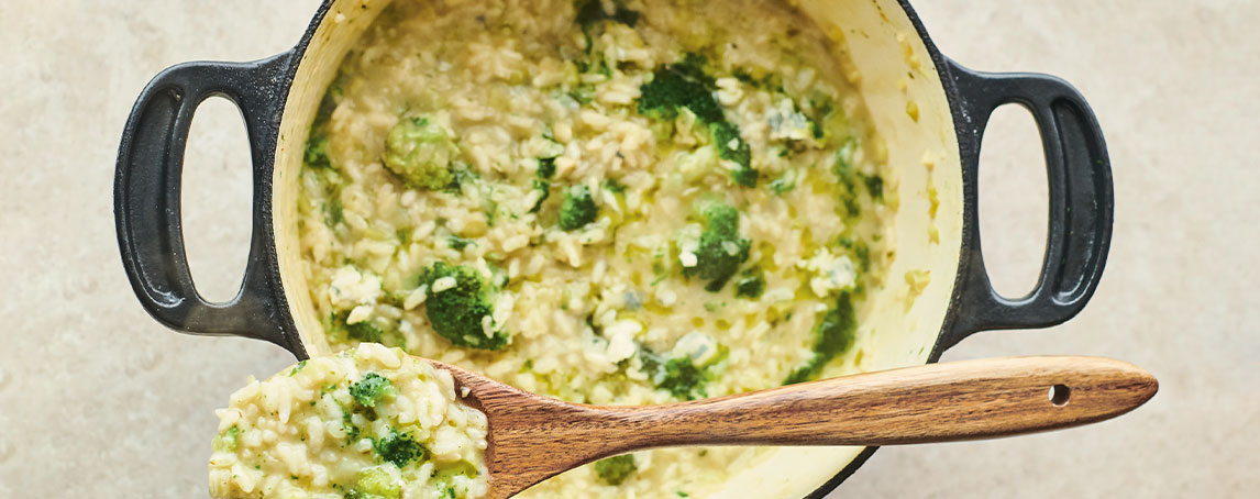 Risoto de brócolos cremoso, um sabor muito italiano