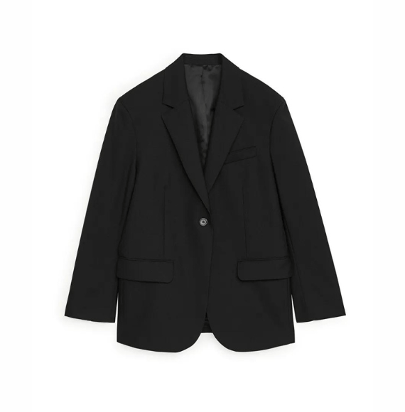 peças básicas blazer comprido oversized preto