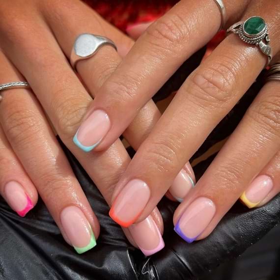 unhas francesa cores