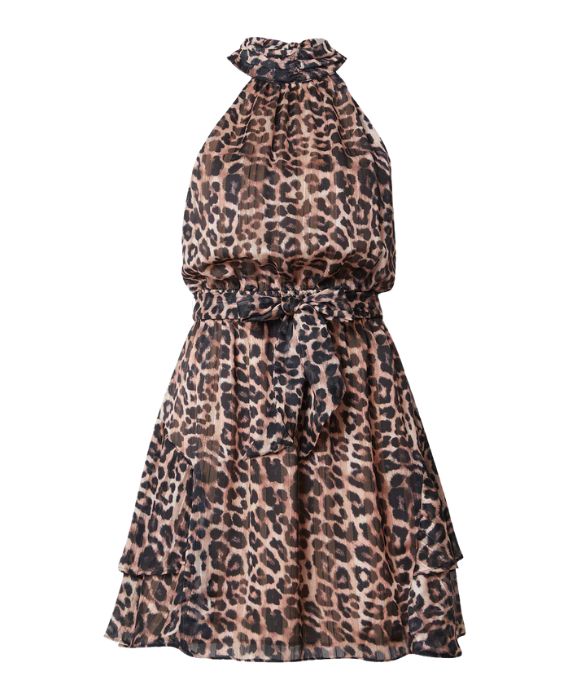 vestido curto padrao leopardo