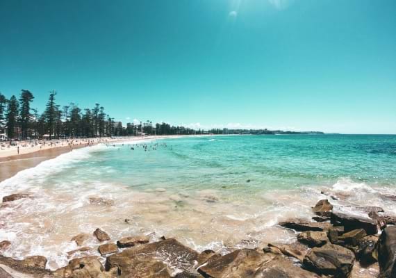 as praias mais saudáveis Manly Beach, Austrália